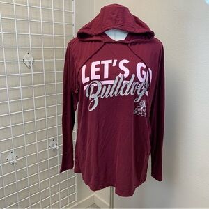 Maroon Mississippi State Bulldogs hooded long sleeve shirt.  Size 3XL